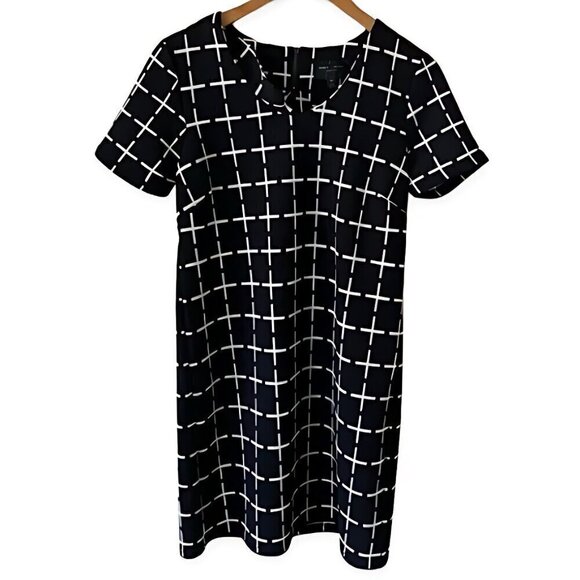 Romeo & Juliet Couture Black & White Zipper Dress Short Sleeve Size Medium - Picture 1 of 3